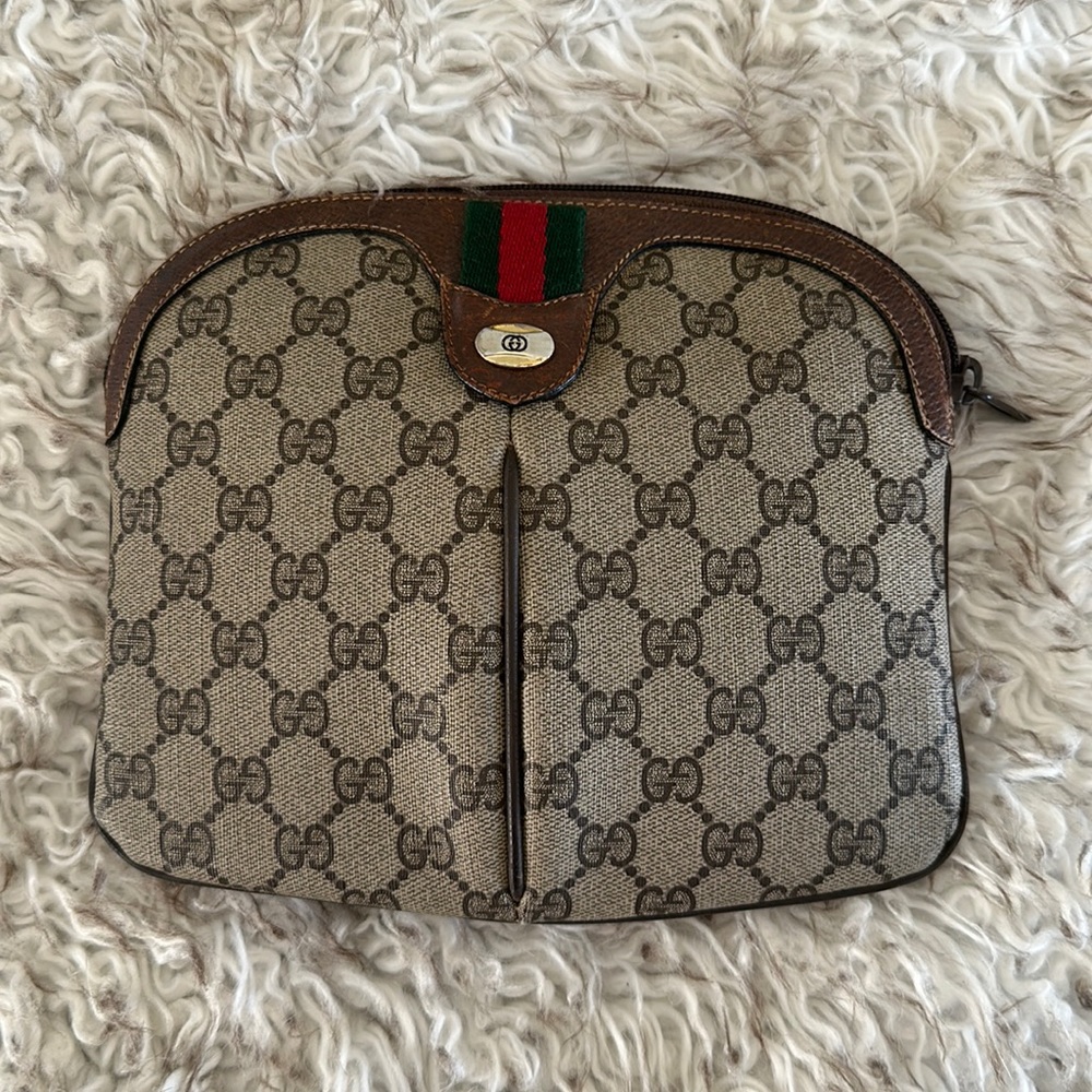 Vintage Gucci Crossbody Coated Canvas Bag